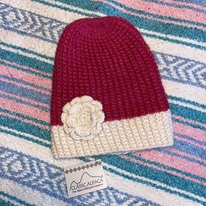 *sold on Merc* Alpaca Hat with Flower detail
